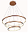 Pendente LED Redondo Triplo 90W 3000K Alumínio Dourado Fosco - Imagem 1
