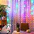 Kit com 100 Fio de fada Cortina Cobre 300 LEDs 8 Funções Controle 4x3M Colorido - Imagem 1