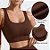Conjunto Fitness Feminino Short Canelado Sem Costura com Top Bojo Removível Academia Treino Yoga - Imagem 3