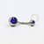 BZ02 Navel Tradicional CZ Azul Bic Aço 316L - Imagem 1
