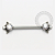 PB139 Nipple Indiano CZ Push Pin Aço 316L - Imagem 1