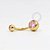 PVD101 Navel Tradicional Zirconia PVD Gold - Imagem 3
