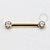PVD94 Nipple CZ Flat Push Pin Aço PVD Gold - Imagem 1