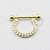AR16 Argola Haste Reta CZ Frontal Banho Ouro - Imagem 1