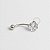 BN23 Navel Zirconia Quadrada Banho Ródio - Imagem 1