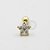 MB32 Microbell Reto Flor CZ 5 Pontas Banho Ouro - Imagem 1