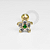 MB80 Microbell Flor Miolo Turquesa Banho Ouro - Imagem 1