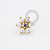 TN1952 Topo Flor de Pérolas Push Pin Titânio PVD Gold - Imagem 1