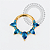 TN1976 Segmento Frontal Navetes Azul Safira Titânio PVD Gold - Imagem 1