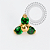 TN1982 Topo Trinity Verde Push Pin Titânio PVD Gold - Imagem 1