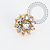 TN1983 Topo Flor 10 Pétalas CZ Push Pin Titânio PVD Gold - Imagem 1
