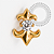 TN2027  Topo Flor De Lis CZ Titânio PVD Gold - Imagem 1