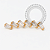 TN2028 Topo Cluster 6 Baguette CZ Titânio PVD Gold - Imagem 1