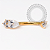 TN2052 Navel Gota Trinity CZ Titânio PVD Gold - Imagem 1