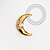 TN2082 Topo Mini Lua CZ Crescente Titânio PVD Gold - Imagem 1