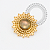TN2101 Topo Escudo Labradorite Titânio PVD GOLD - Imagem 1