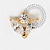 TN2103 Topo Meia Flor Navetes Titânio PVD Gold - Imagem 1