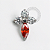 TN1568 Topo Trevo CZ Cristal Red Titânio ASTM F-136 - Imagem 1
