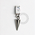 TN1570 Topo CZ Baguete Pingente Spike Titânio ASTM F-136 - Imagem 1