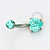 TN1804 Navel Coração CZ Paraíba Verde Titânio ASTM F136 - Imagem 1