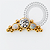 TN2155 Topo Mini Cluster CZ / Opalas  Titânio PVD Gold - Imagem 1