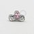 TN519 Topo 3 Gotas CZ Cristal e Rosa Titânio ASTM F136 - Imagem 1
