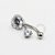 TN696 Navel CZ Pingente Invertido Titânio ASTM F136 - Imagem 1