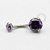 TN89 Navel CZ Cravada Roxa Titânio ASTM F136 - Imagem 1