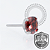 TT08 Topo CZ Red ProngSet Push Pin Titânio Mill® - Imagem 2