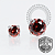 TT08 Topo CZ Red ProngSet Push Pin Titânio Mill® - Imagem 3