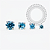 TT09 Topo CZ Aqua ProngSeg Push Pin Titânio Mill® - Imagem 2