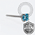TT09 Topo CZ Aqua ProngSeg Push Pin Titânio Mill® - Imagem 2