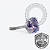 TT12 Topo CZ Violeta ProngSet Push Pin Titânio Mill® - Imagem 2