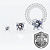 TT13 Topo CZ Cristal ProngSet Push Pin Titânio Mill® - Imagem 3