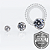 TT17 Topo CZ Cristal Prong Flat Push Pin Titânio Mill ® - Imagem 3
