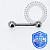 TT58 Microbell Reto 1.0mm Push Pin  Titânio Mill ® - Imagem 2