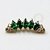 TN1103 Topo Cluster CZ Verde e Cristal Titânio PVD Gold - Imagem 1