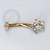 TN1168 Navel Flor CZ Baguetes Titânio PVD Gold - Imagem 1
