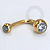 TN1201 Navel J-Bar Titânio PVD Gold - Imagem 1