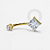 TN1226 Navel Zirconia Quadrada Titânio PVD Gold - Imagem 1