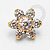 TN1395 Topo Flor 6 CZ 5mm Titânio PVD Gold - Imagem 1