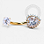 TN1422 Navel Coração Luxo CZ Titânio PVD Gold - Imagem 1