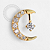 TN1445 Topo Lua Cravejada 1 CZ Titânio PVD Gold - Imagem 1