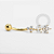 TN1494 Navel Trinity CZ Pingente Navetes Titânio PVD Gold - Imagem 1