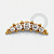 TN1542 Topo Cluster CZ Esferas Titânio PVD Gold - Imagem 1