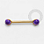 TN1549 Nipple Ametista Sintética Titânio PVD Gold - Imagem 1
