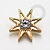 TN1581 Topo Estrela 8 Pontas CZ Titânio PVD Gold - Imagem 1