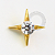 TN1605 Topo Estrela 4 Pontas CZ Titânio PVD Gold - Imagem 1