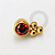 TN1608 Topo CZ Garnet 3 Esferas Titânio PVD Gold - Imagem 1