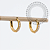 TN1615 Brinco Argola Cravejada 8mm Titânio PVD Gold - Imagem 1